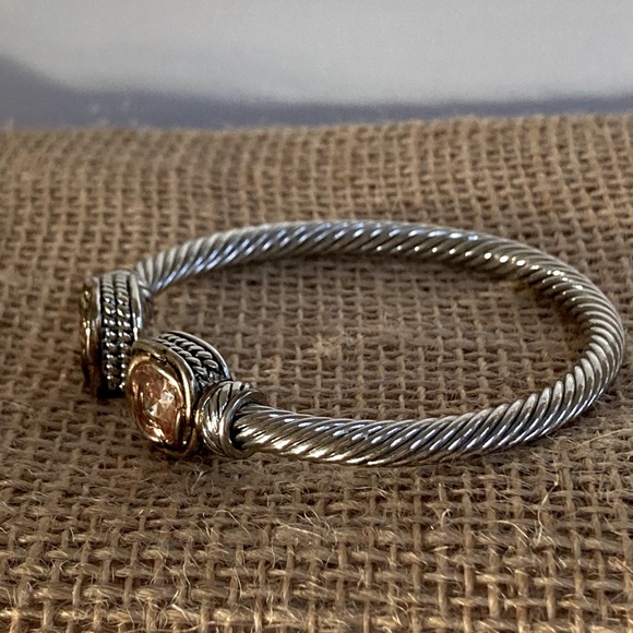 Juvell Two-Tone Yellow Citrine Twisted Cable Bracelet - Picture 8 of 12